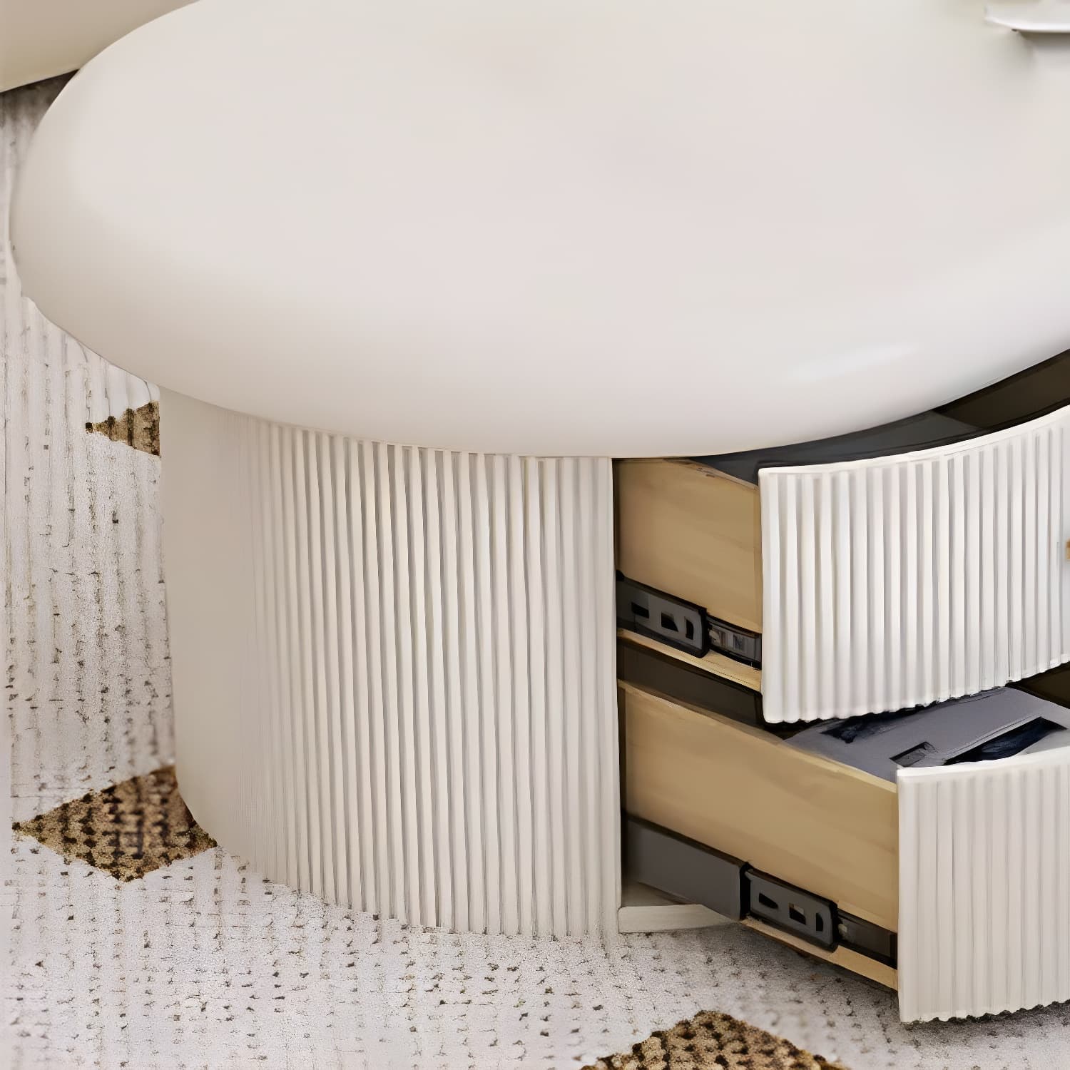 Nordic Irregular Coffee Table in White of 15.7" H with Acrylic Legs thumbnail 11