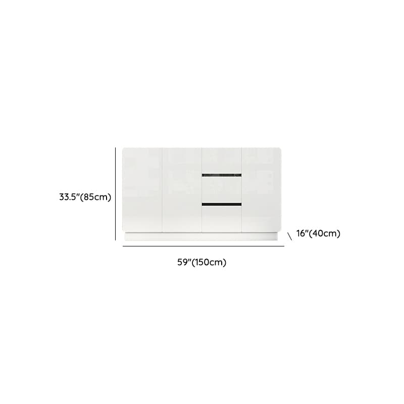 White Trendy Kitchen Storage with 3 Drawers, Standard/Narrow Size, Lumber Countertop, Variable Shelf, and Multiple Doors Options thumbnail 16