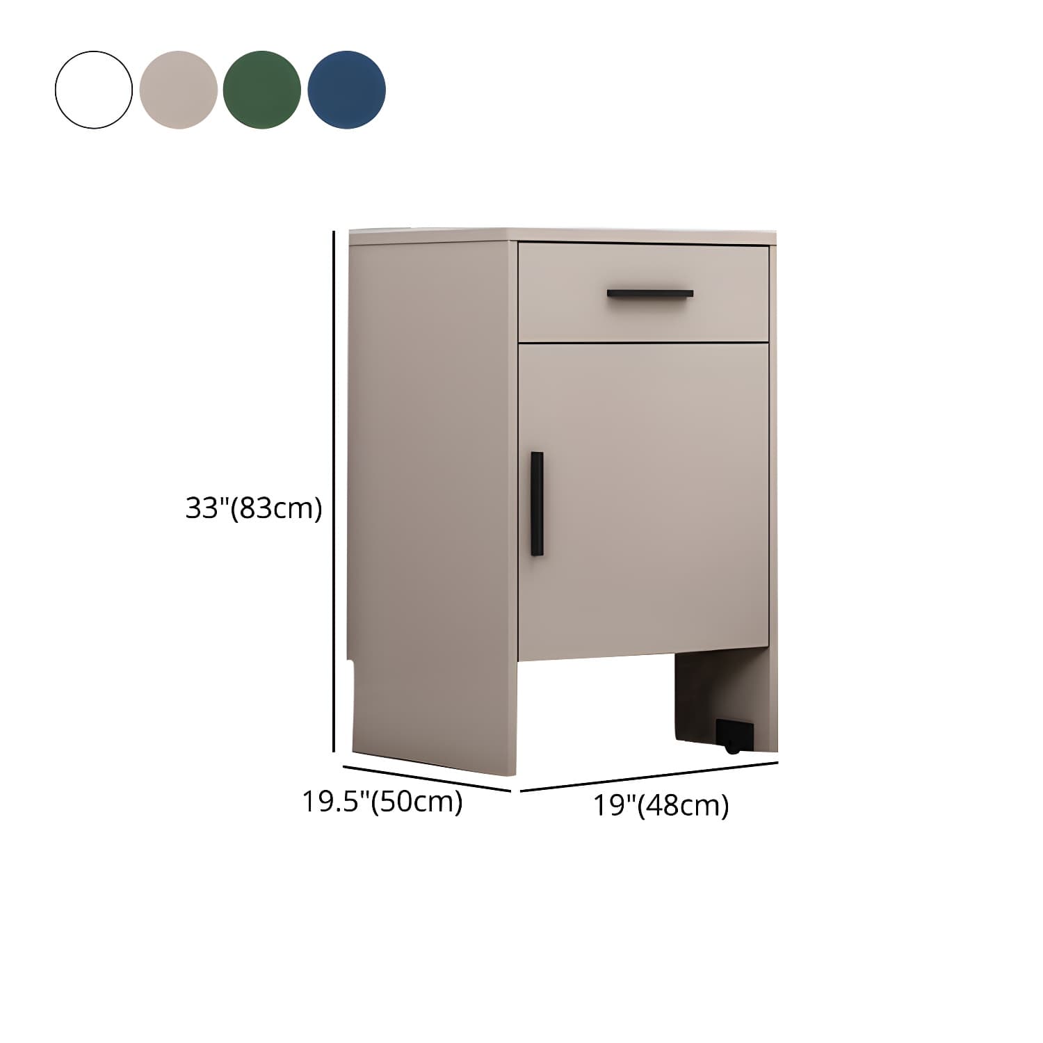 Modern Stone Top Accent Cabinet with Drawer Storage Cabinet 18.9" Long thumbnail 17