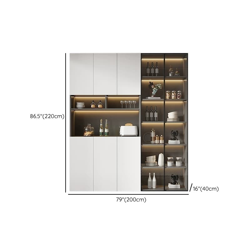 White Modern Buffet Cabinet with Cabinets and Shelves, Full Assembly Needed thumbnail 20