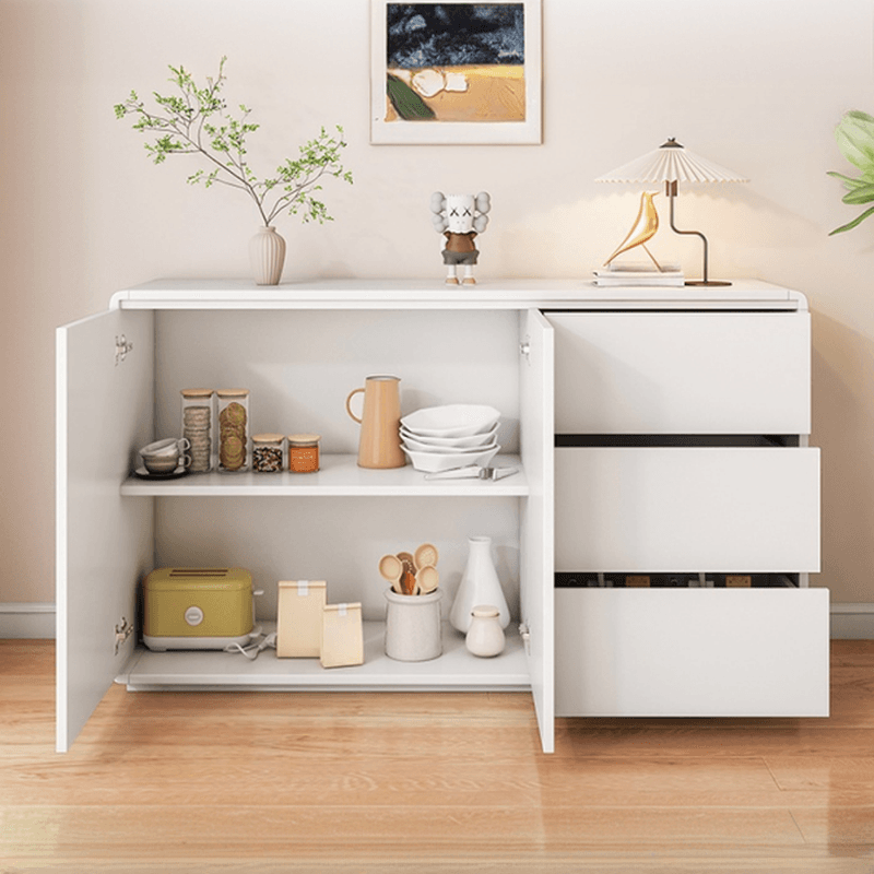 Contemporary Sideboard with 3 Drawers, Closet, Standard/Wide/Narrow Sizes, 1 Shelf, Kitchen Cupboards, and 2/3/Single Doors thumbnail 9