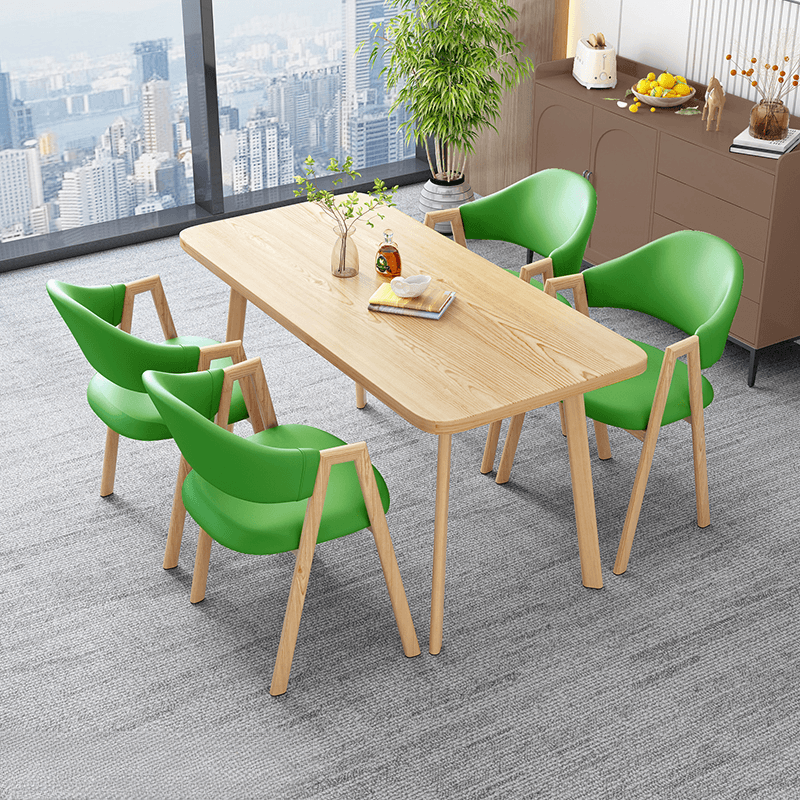 Casual Dining Table Set with Natural Wood Finish, Reclaimed Wood Top, and Seating for 4 Chairs thumbnail 10