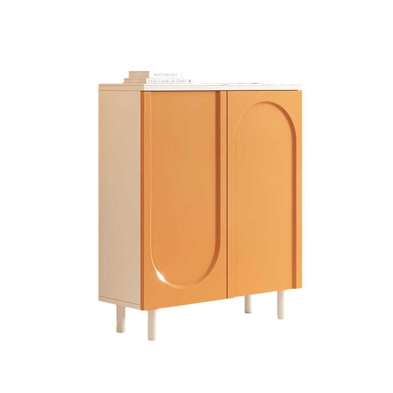 Scandinavian Wood Sideboard Credenza with Cabinet and Adjustable Shelves thumbnail 3