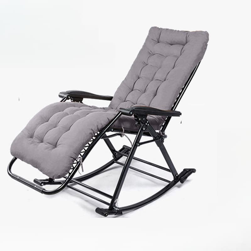 Simplistic Stain Resistant Metal Cushioned Rocking Accent Chair with Round Arm thumbnail 5