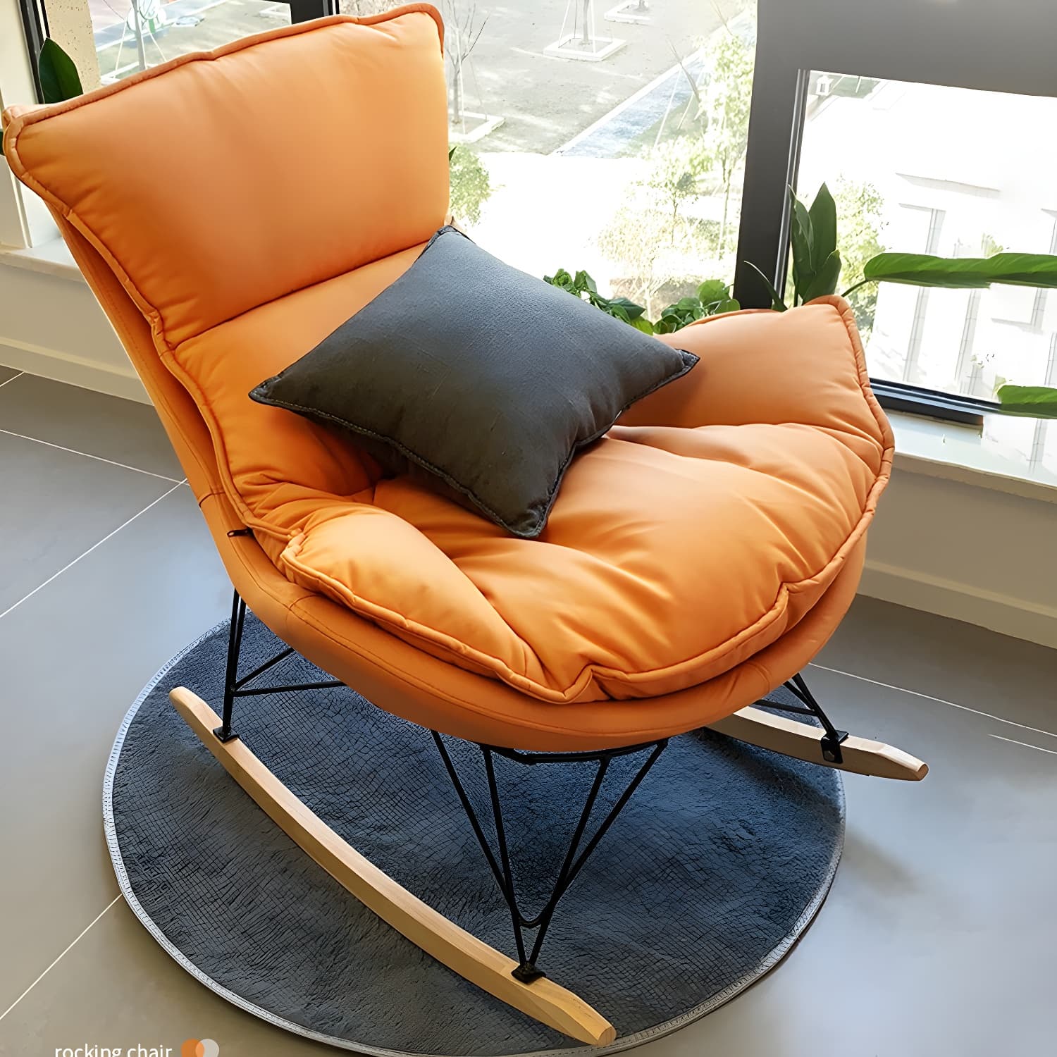 Modern Rocking Chair Solid Wood Rocker Chair with Light Legs thumbnail 13