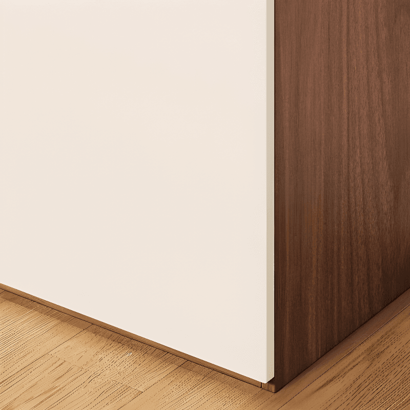 White Minimalist Manufactured Wood Wardrobe Closet with 3-Drawer, Soft Close Door, Interior Shelves, and Clothing Rod thumbnail 5