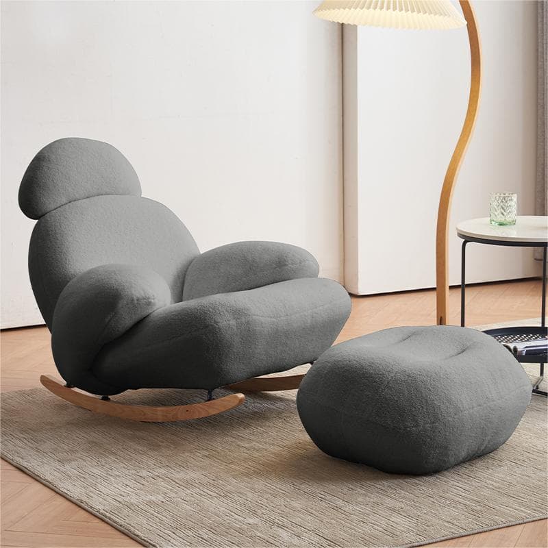 Rocking Chair Couch with Round Arm, Ottoman, Rear Back, Stationary - image 18