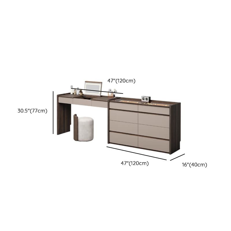 Multi-Purpose Vanity Set with 10 Drawers, Lighting, Push-Pull, 2-in-1 Functionality, Adjustable Touch and Brightness thumbnail 8