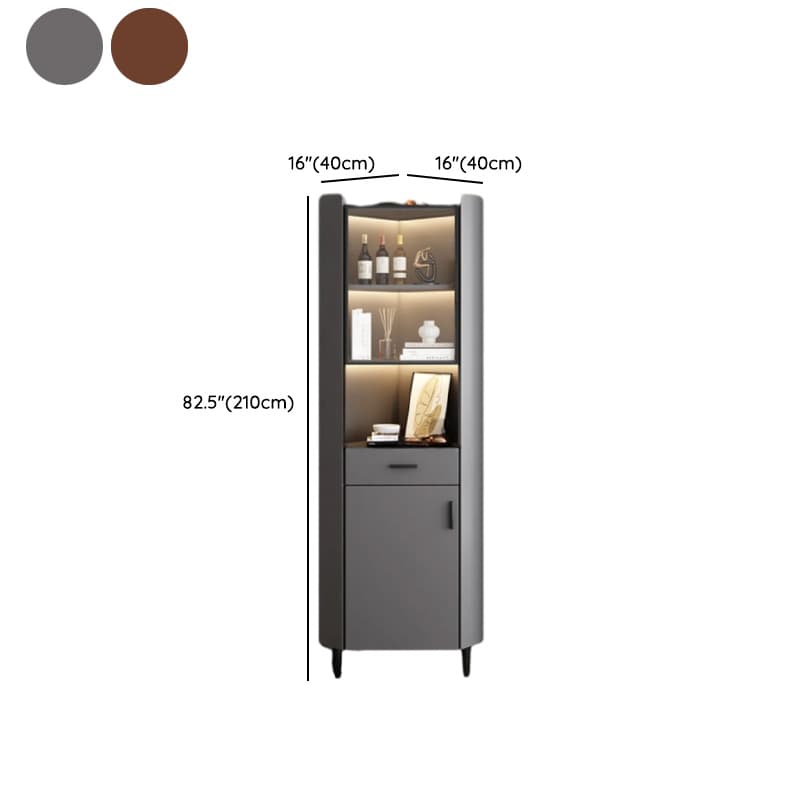 Damp-proof Scratch-immune Accent Cabinet with 1 Exterior Shelf, Glazed Door, Storm Gray Top, Soft Close Drawer, and Stain Resistant thumbnail 7