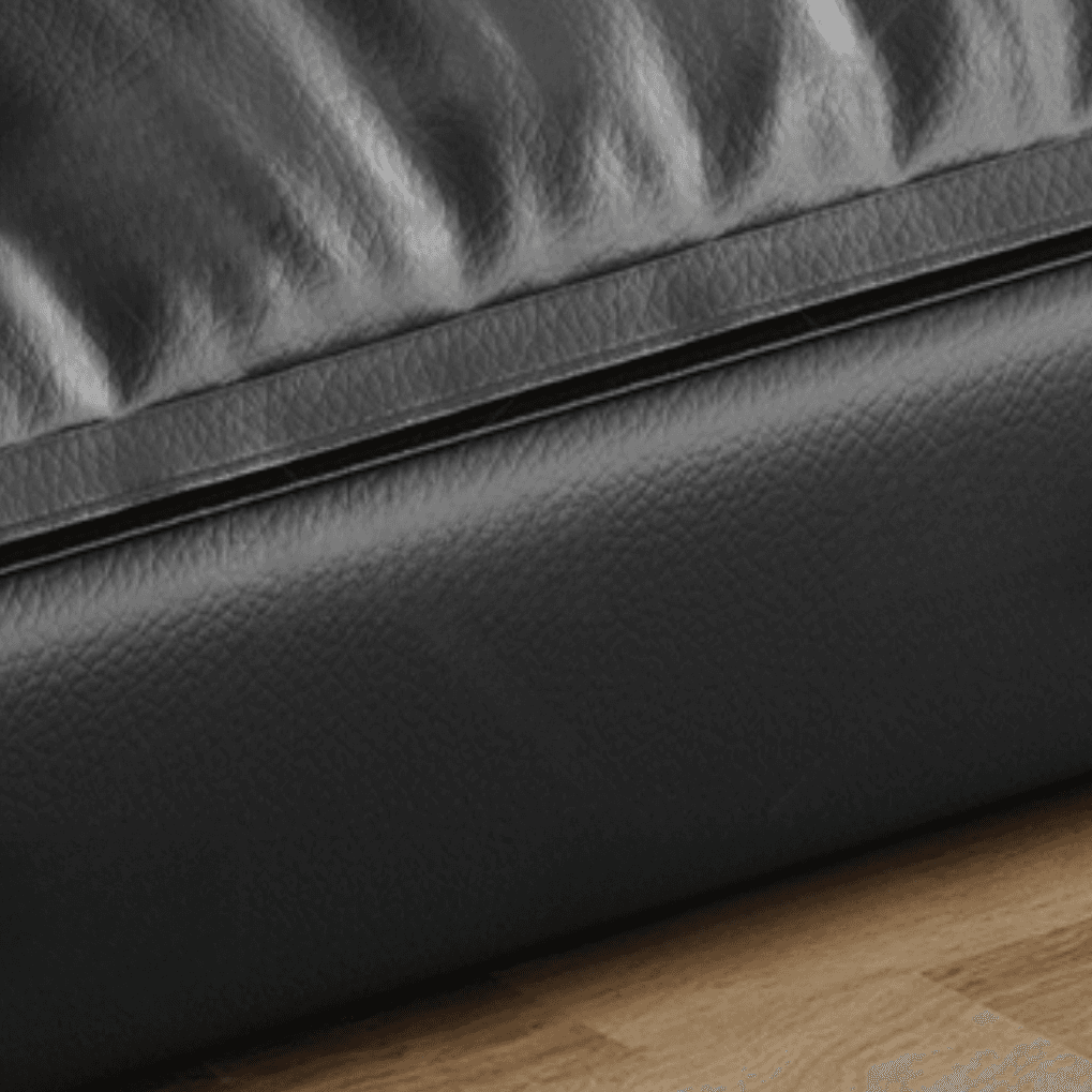 Contemporary Modern Solid Color Stain Resistant Standard/Single Sofa in Midnight Black, Seats 4/5/3 with 1 Pillow thumbnail 7