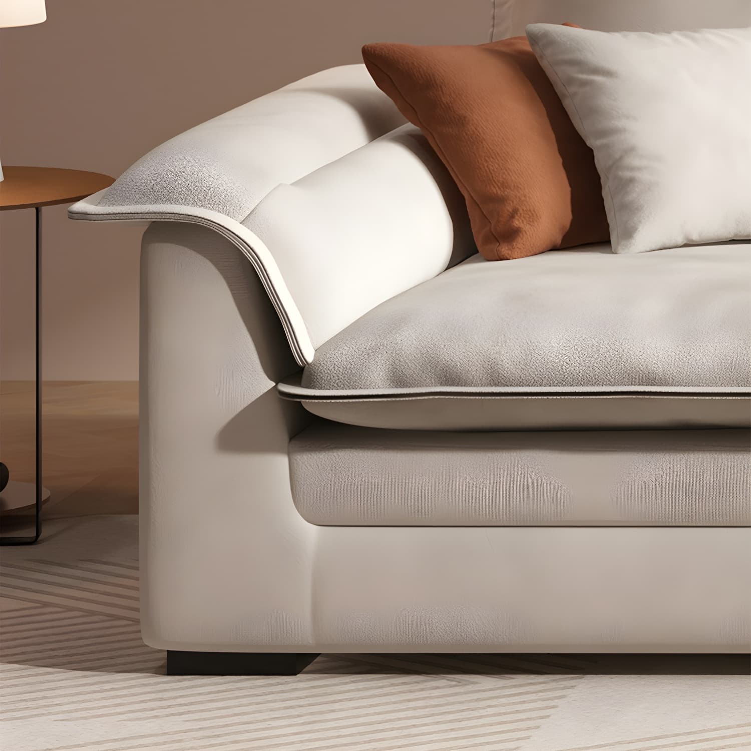 Contemporary Style Wood Frame Pillow Top Arm Sofa For Living Room thumbnail 9