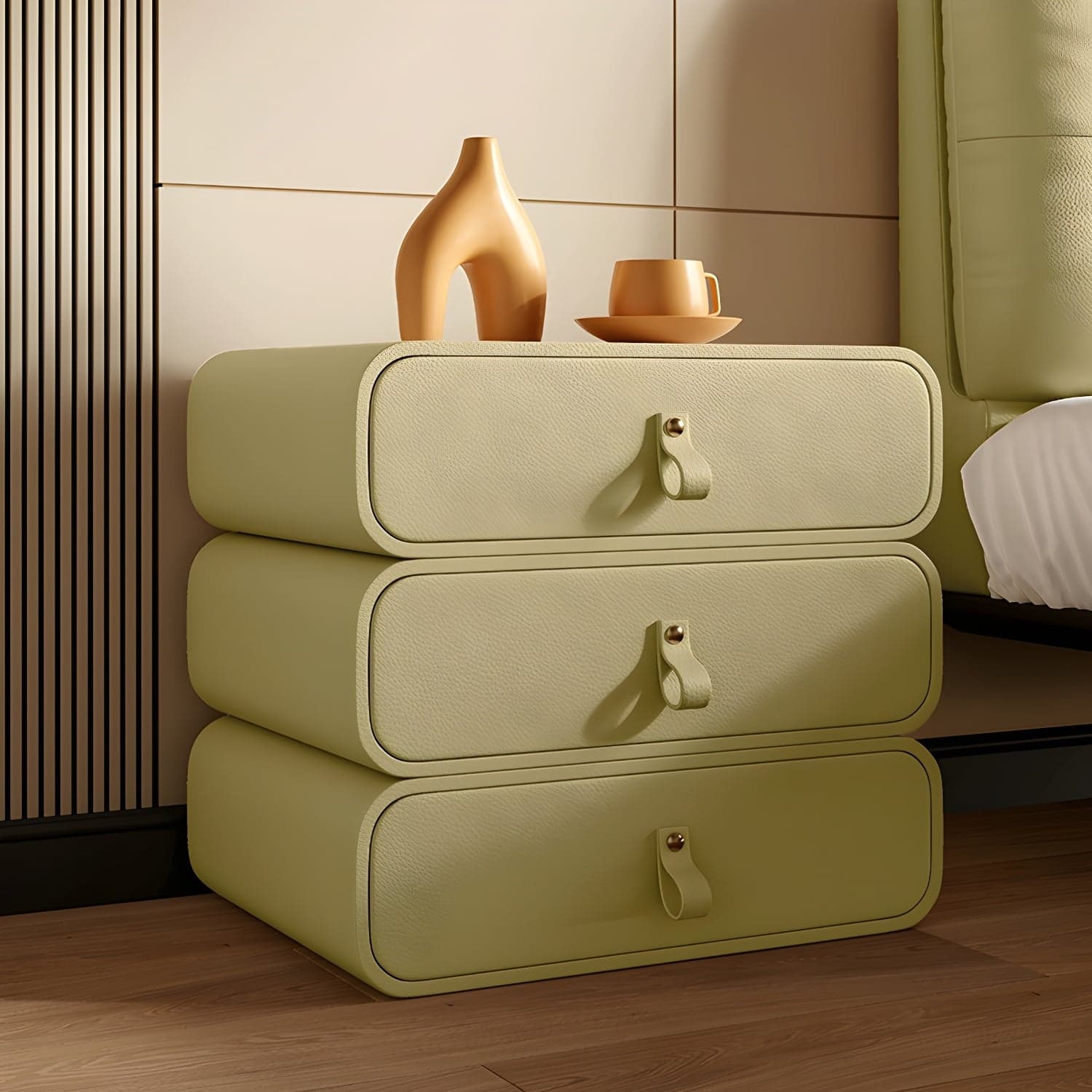 Modern Faux Leather Bachelor's Chest with Drawers in Narrow Size thumbnail 3