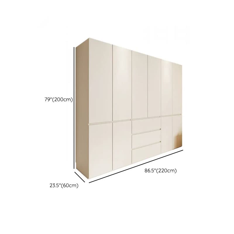 Beige Manufactured Wood Independent Wardrobe Closet with Soft Close Drawer, Soft Close Door, Interior Shelves, and Articulated Mechanism thumbnail 14