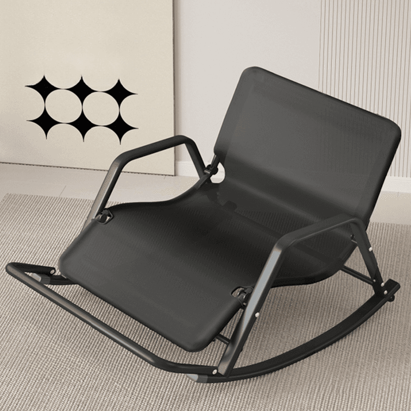 Black/Grey/Cerulean Simple Upholstered Rocking Seat for 2 with Padded Track Arm thumbnail 1