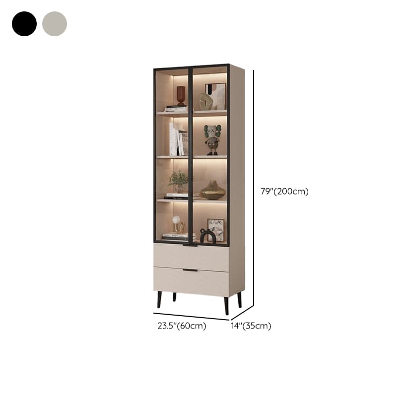 Simple Rectangular Damp-proof Accent Cabinet with Closet, Glazed Door, Chalk/Sand Top, and Soft Close Drawer thumbnail 11