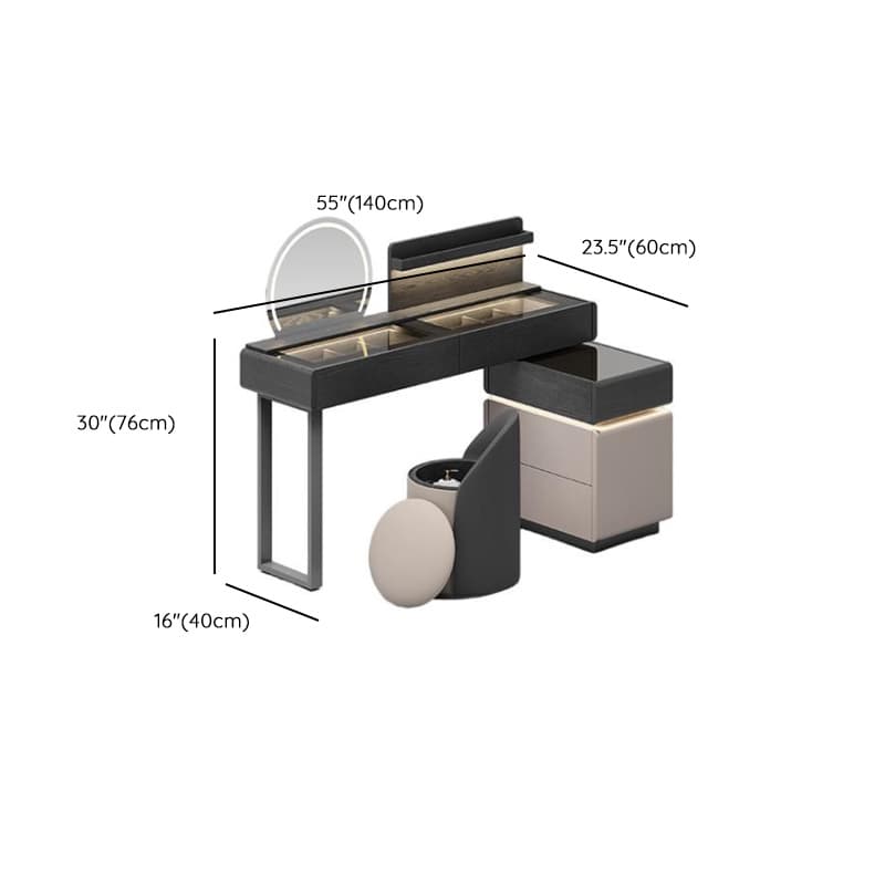 Multi-Purpose Tan Vanity Set with Lighting, Scalable 2-in-1 Adjustable Touch and Brightness thumbnail 16