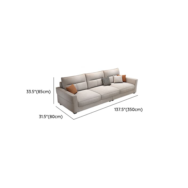 Standard Sofa/Single Sofa with Loose Back, Flannel Upholstery in Light Gray, Arm Included, 4/3 Pillows thumbnail 19