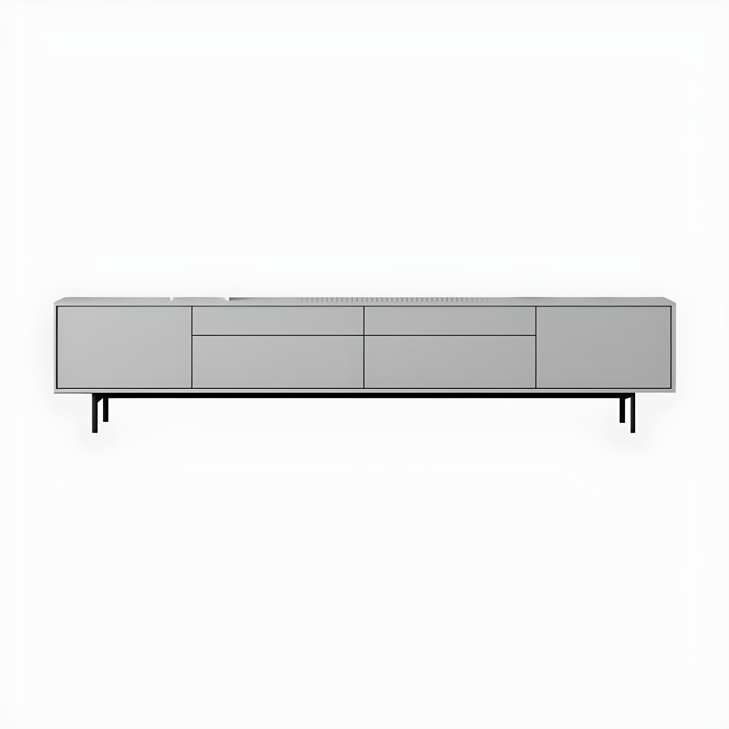 Industrial Enclosed Storage TV Stand Wooden Rectangle TV Cabinet with Splayed Legs thumbnail 8