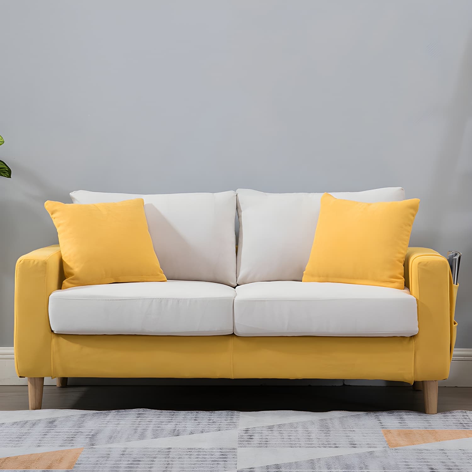Beige Modern Farmhouse Cushions Standard Sofa 21.65"High Square Arm Sofa thumbnail 26