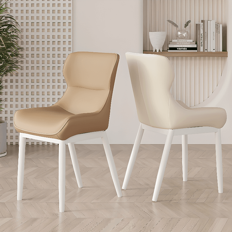 Contemporary Dinette Armless Chair with Solid Back Panel, Upholstered in Steel and Foot Pads thumbnail 7
