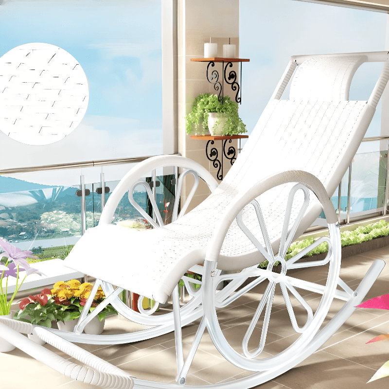 Simple Scratch-tolerant Cane Porch Rocker with Round Arm thumbnail 10