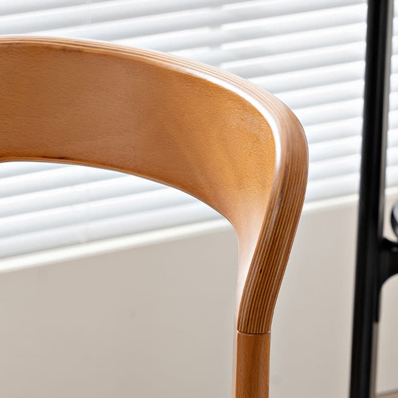 Scandinavian Natural Wood Armless Kitchen Chair 15.3inch Wide Non-Swivel 1 Piece thumbnail 13