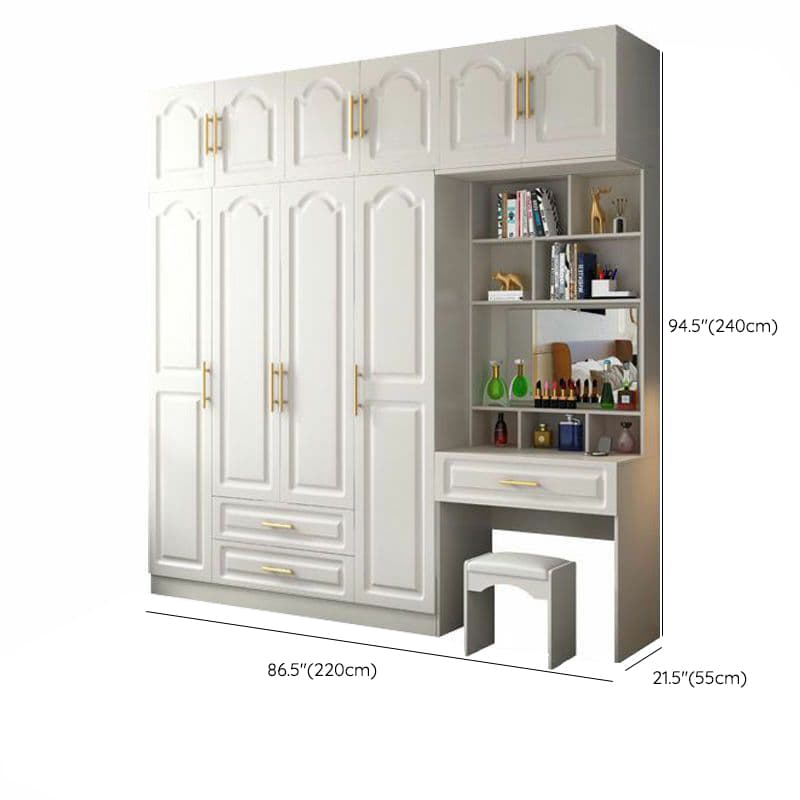 Contemporary Wood Chalk Wardrobe Closet with Interior Shelves&Clothing Rack&3-Drawer/6 Drawers/5-Drawer thumbnail 41