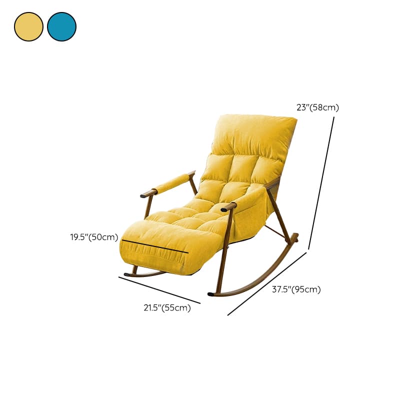 Modern Indoor Rocking Chair Upholstered, Tufted and Custom Fit with slipcover, Metal Legs thumbnail 20