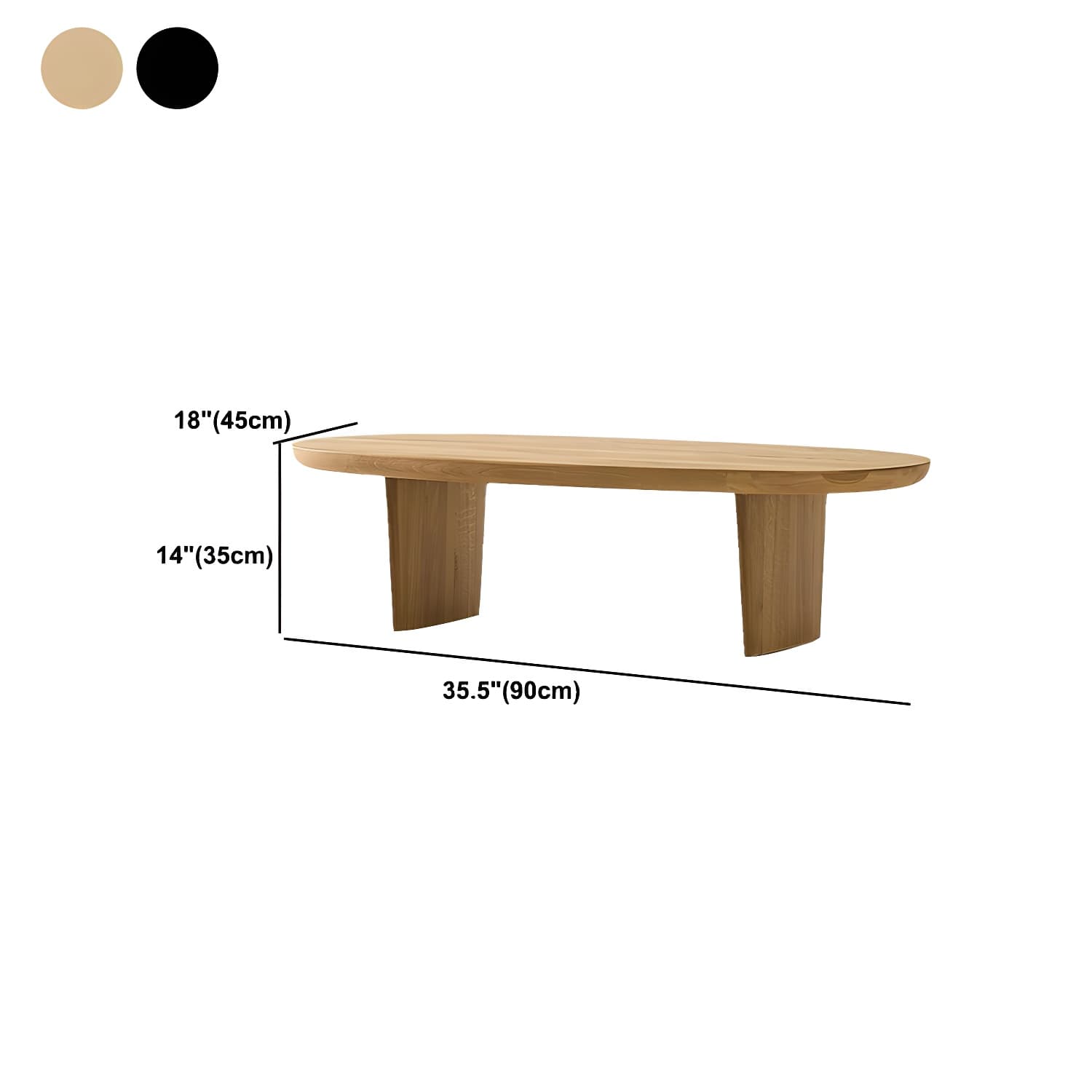 North European Wooden Coffee Table Oval Coffee Table for Living Room thumbnail 9