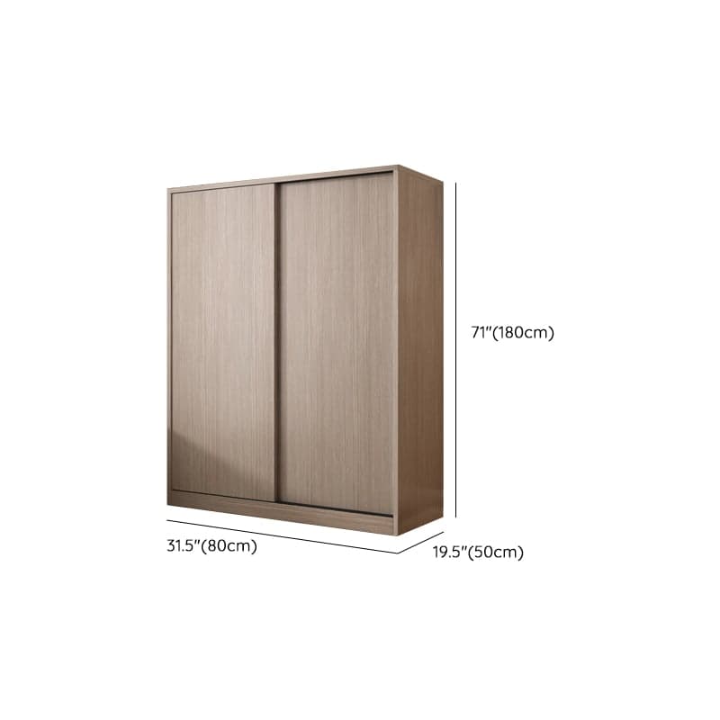 Sleek Natural Finish Modern Wooden Standalone Wardrobe Closet with Soft Close Features and Hanging Rod - image 10