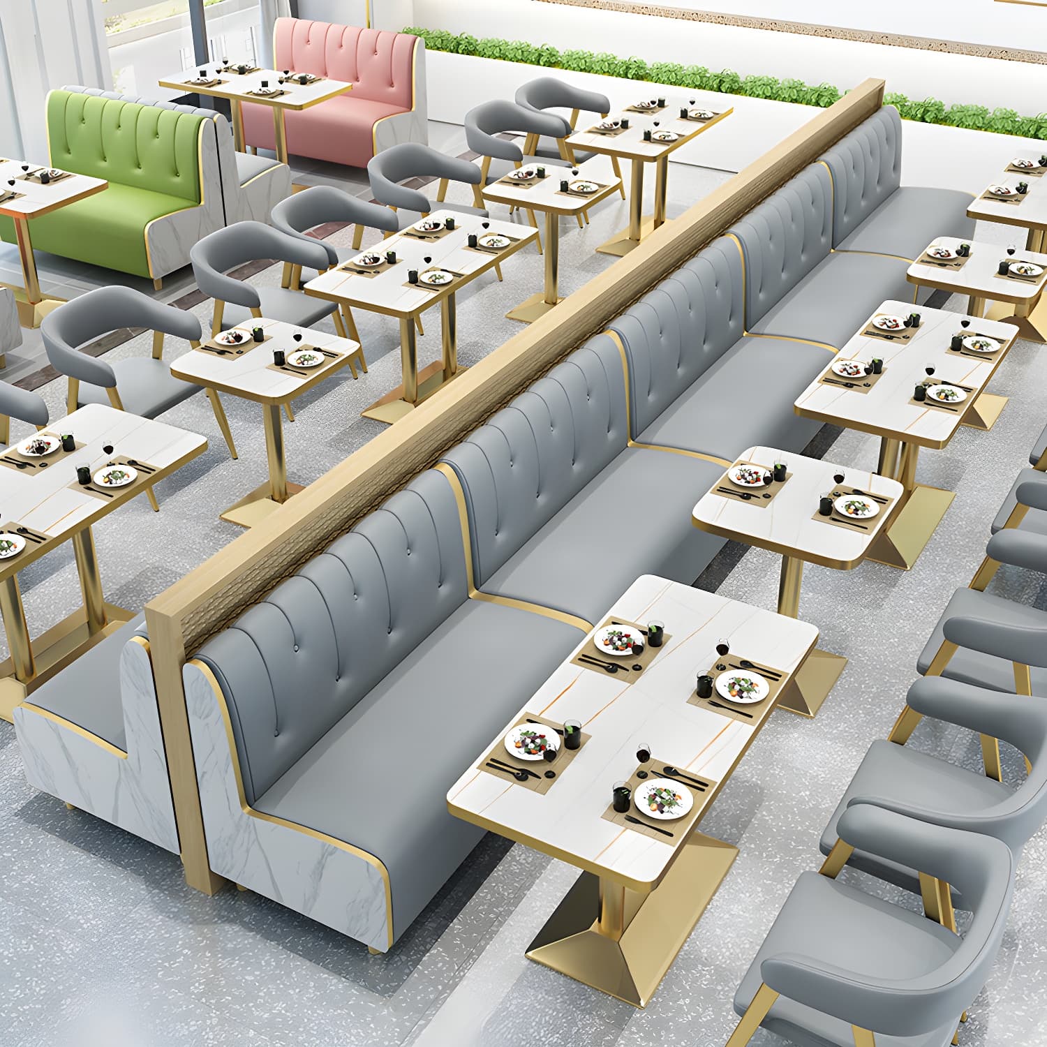 47.27"D x 25.59"W x 33.46"H Contemporary Glam 2-seat Sofa for Restaurant thumbnail 10