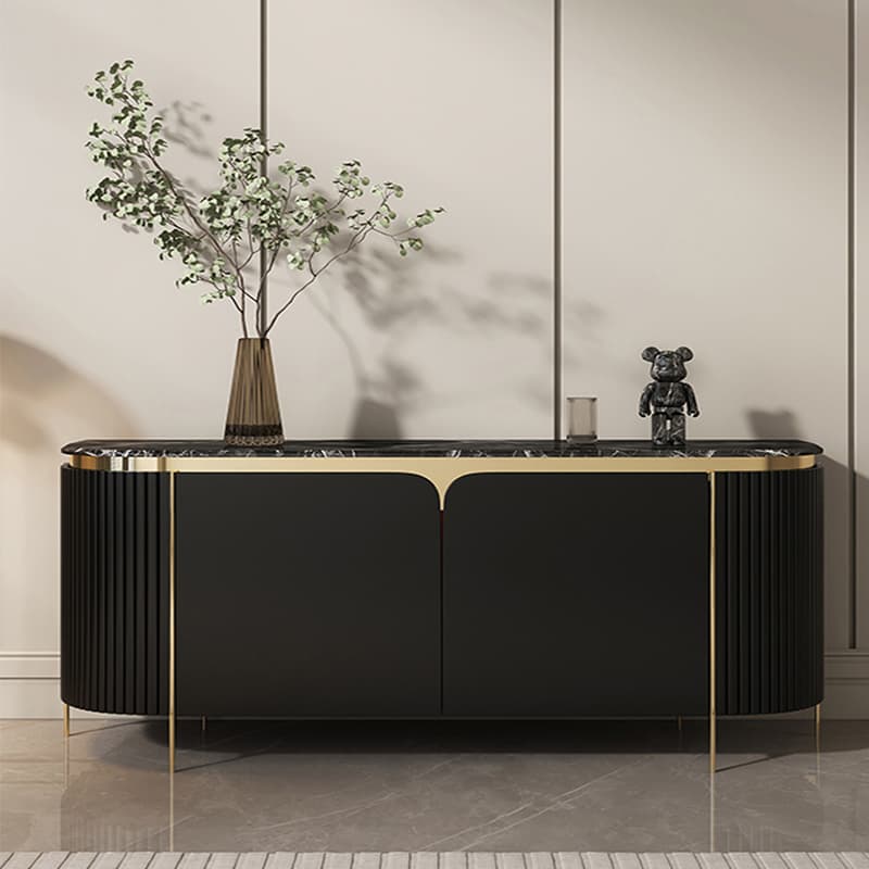 Glamorous Ground Sideboard with Standard/Narrow Size, 1 Shelf, Cabinets, Sintered Stone Countertop, and 2 Doors thumbnail 6