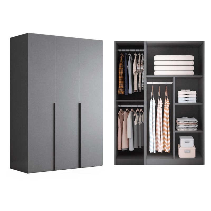 Trendy Dove Grey Wooden Wardrobe with Interior Shelves, Soft Close Door & Hanging Rod thumbnail 16
