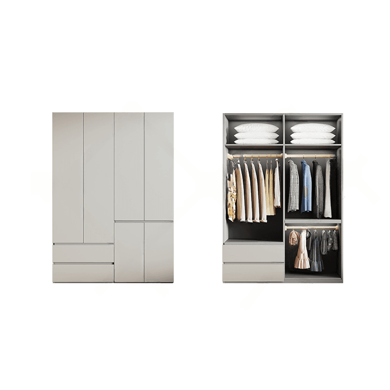 Cream Trendy Reclaimed Wood Wardrobe Armoire with Soft Close Drawer, Soft Close Door, Interior Shelves, and Clothing Rod thumbnail 33