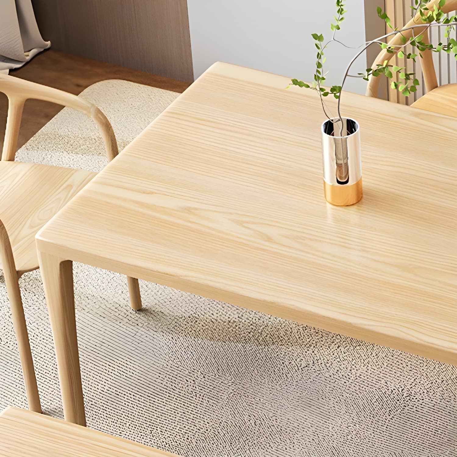 Modern Rectangle Wood Dining Table 1/5/6/7 Pieces Dining Set for Dining Room thumbnail 7