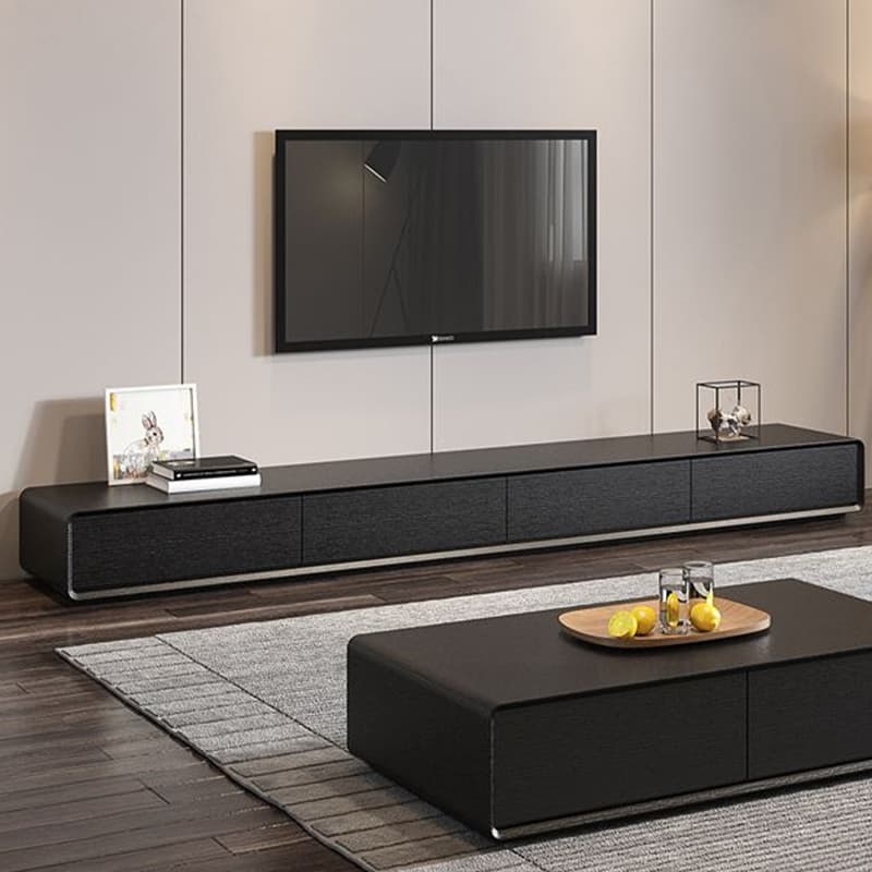 Contemporary Oblong Wood TV Stand Console with Storage Drawers thumbnail 19