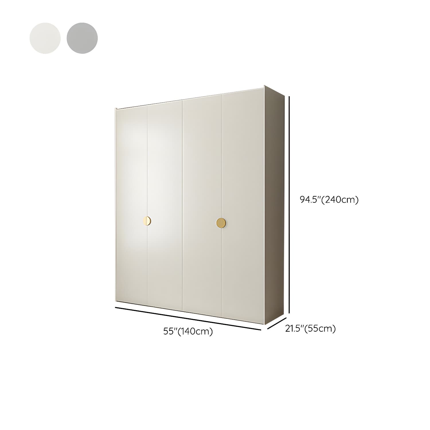 Engineered Wood Wardrobe Cabinet Modern Wardrobe Closet with Shelves for Home thumbnail 16