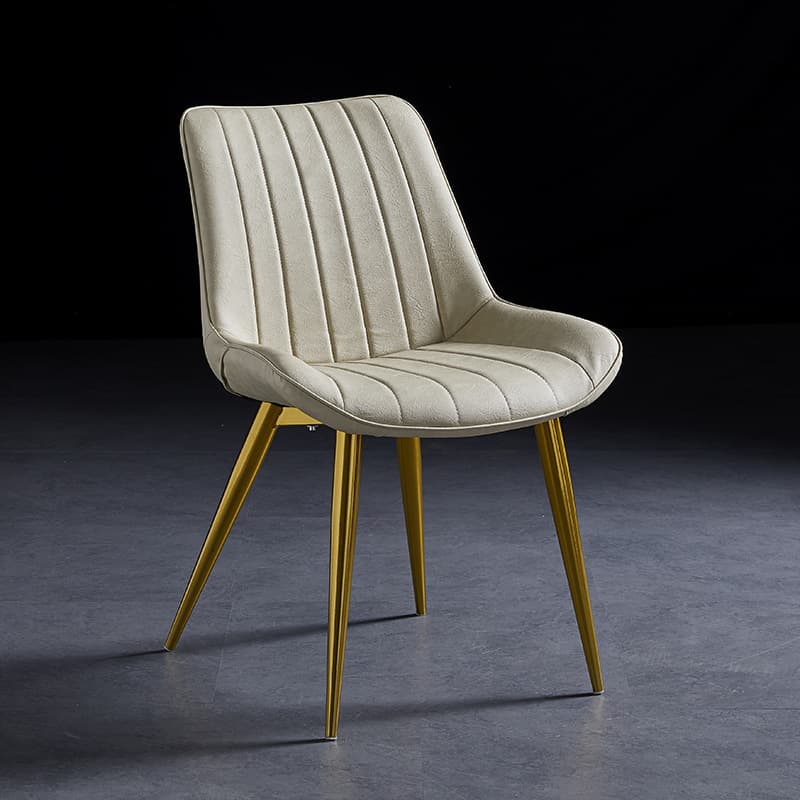 Outlined Faux Leather Upholstered Reliable Side Chair with Metal 4 Legs for Restaurant thumbnail 26