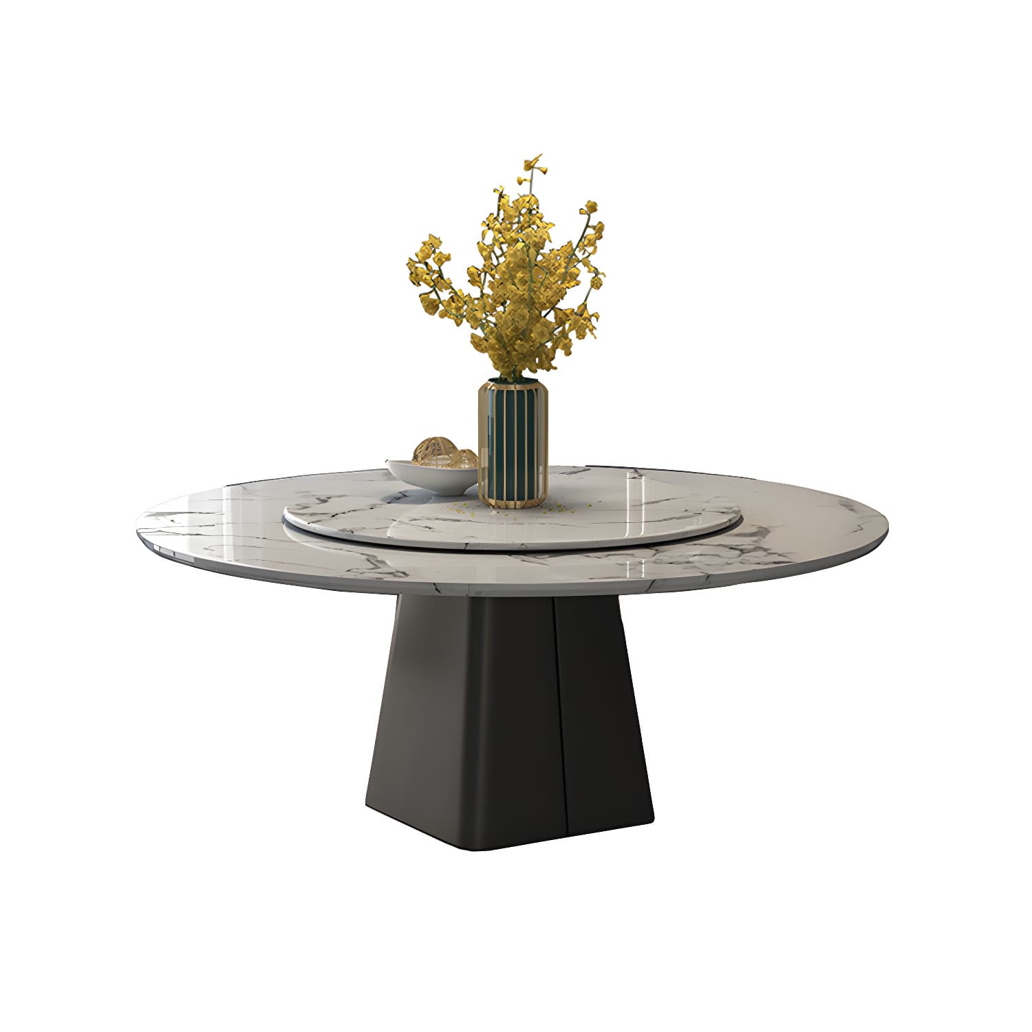Marble Dining Table Set 1/4/5/7/11 Pcs Rectangle Table with Wingback Chairs thumbnail 5