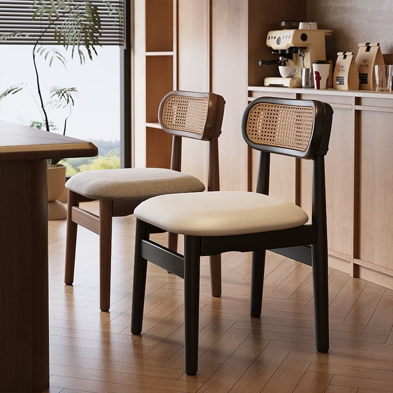 Simple Drawing Room Side Chair with Exposed Back, Upholstered Seat, and Wooden Legs thumbnail 6