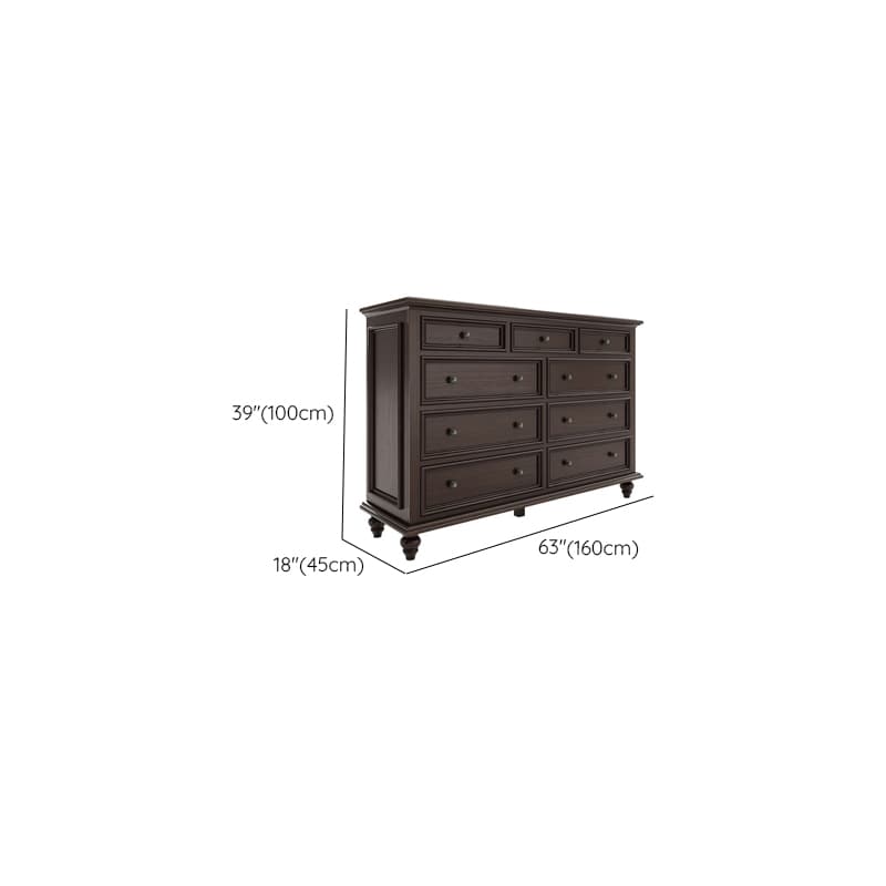 Classic Cocoa Lumber Horizontal/Vertical Console Dresser/Lingerie Chest/Bachelor Chest with 9 Drawers/7 Drawers/6 Drawers thumbnail 10