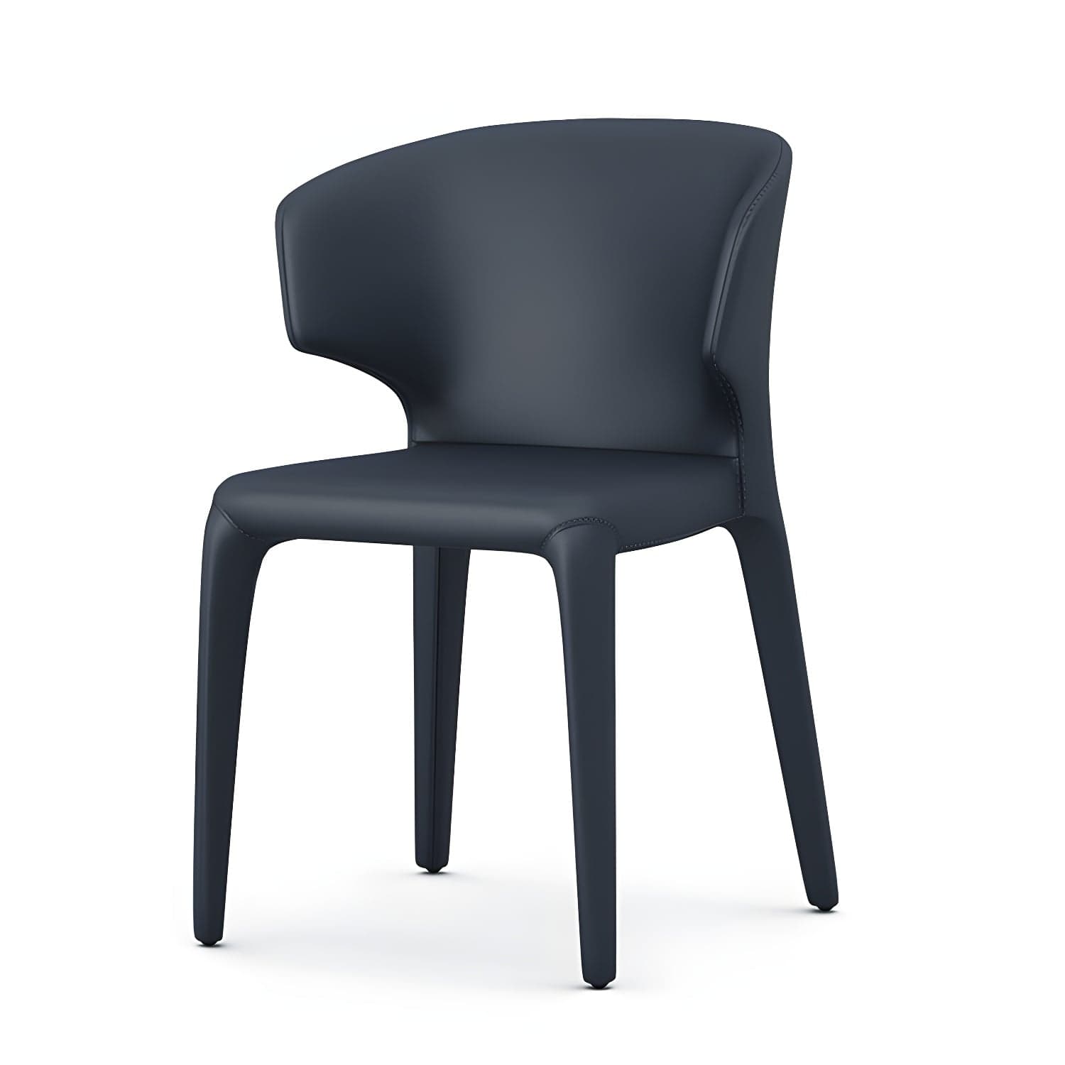 Designer Style Leather Arm Chair Wingback Matte Finish Single Dining Chair thumbnail 4