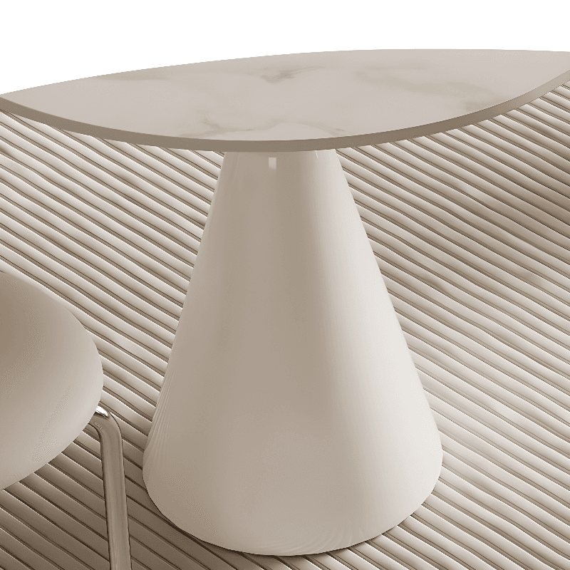 Simplistic Dining Table with Chalk Stone Top, Fixed Table, Seats 4 to 8, Scratch-immune thumbnail 11