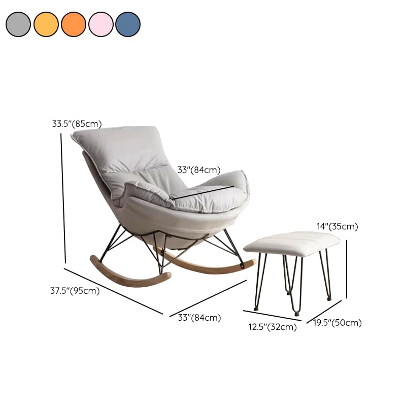 Stylish and Comfy Modern Rocking Chair with Natural Wood Legs and Slipcover thumbnail 18