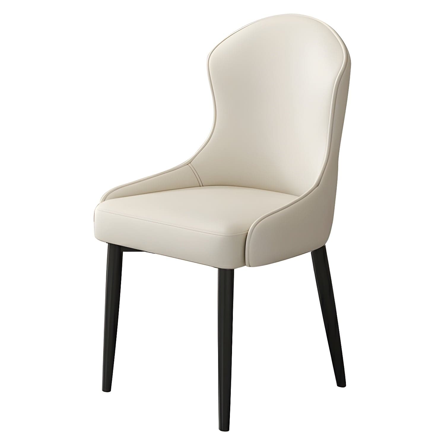Wingback Faux Leather Side Chair with Metal Legs and Upholstered Seat for Kitchen & Dining thumbnail 10