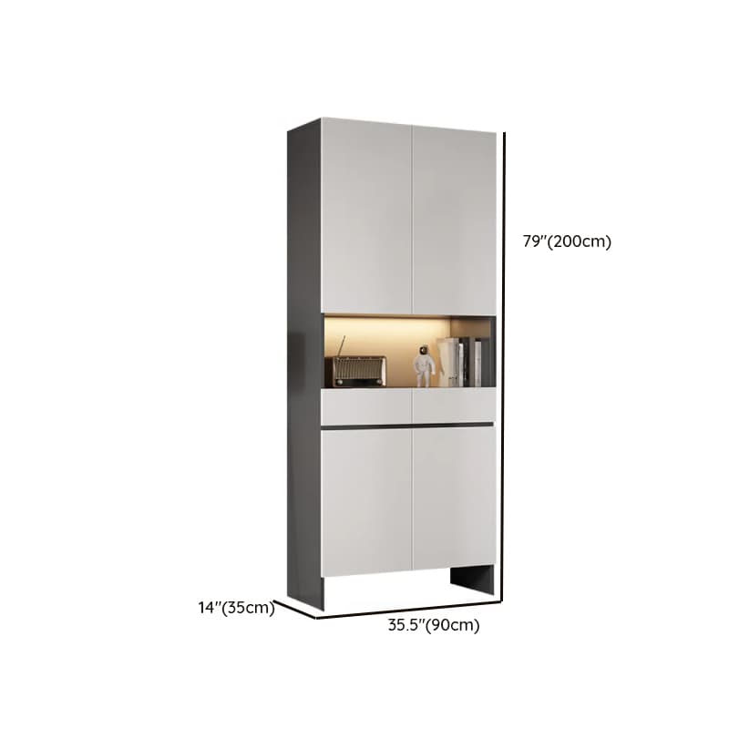 Trendy Rectangle Accent Cabinet with Hutch, Changeable Shelf, Groove Handles, Multi-Color Top, and Soft Close Drawer thumbnail 14