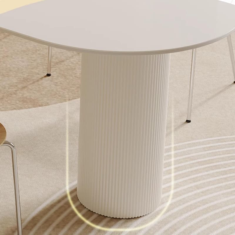 White Stone Surface 75cm Modern Kitchen & Dining Table with Metal Legs thumbnail 6