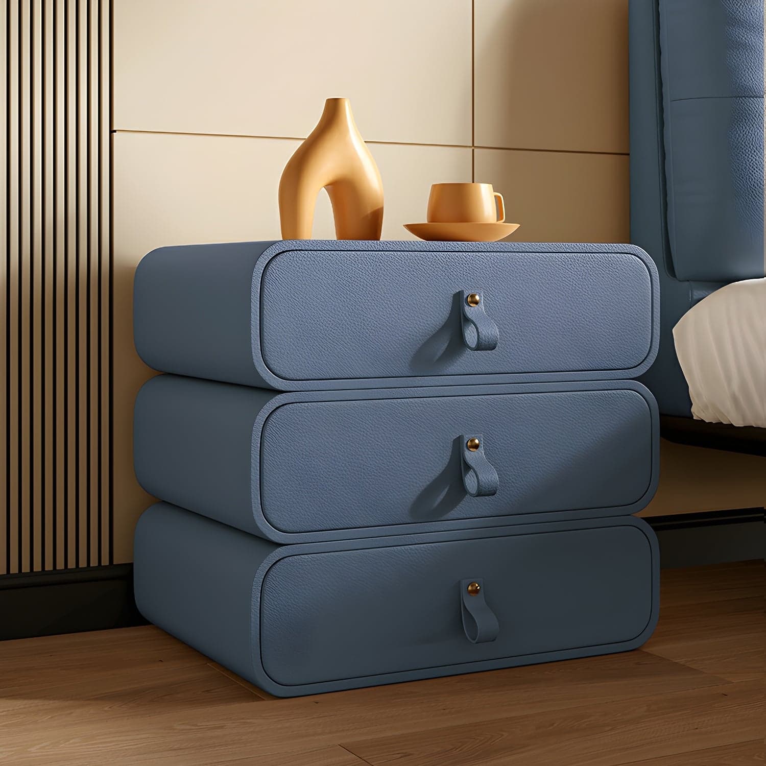 Modern Faux Leather Bachelor's Chest with Drawers in Narrow Size thumbnail 4
