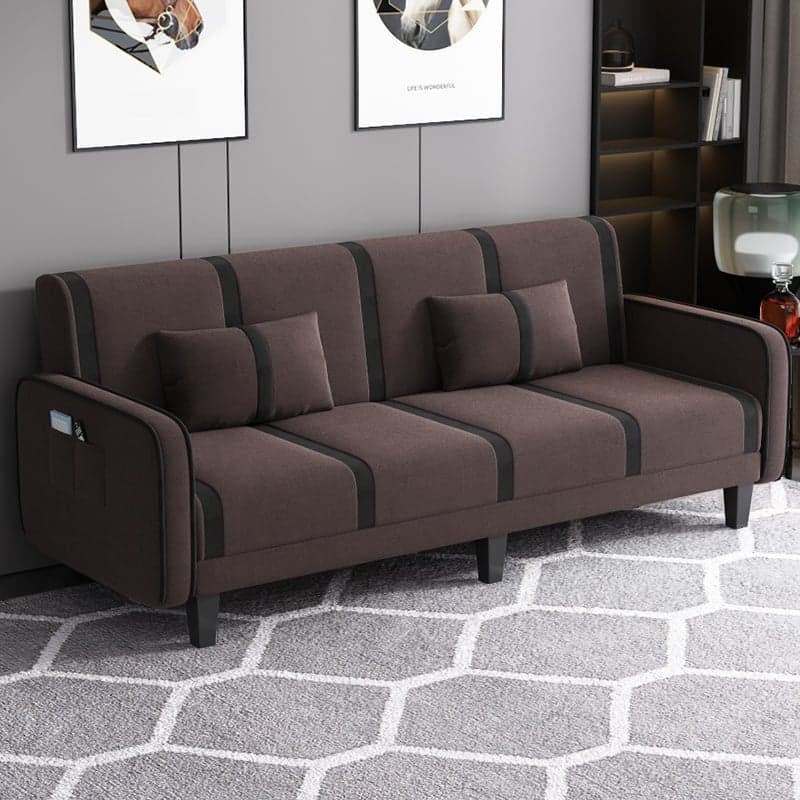 Striped Standard Sofa in Dark Gray/Cerulean/Off-White with Armrest thumbnail 5