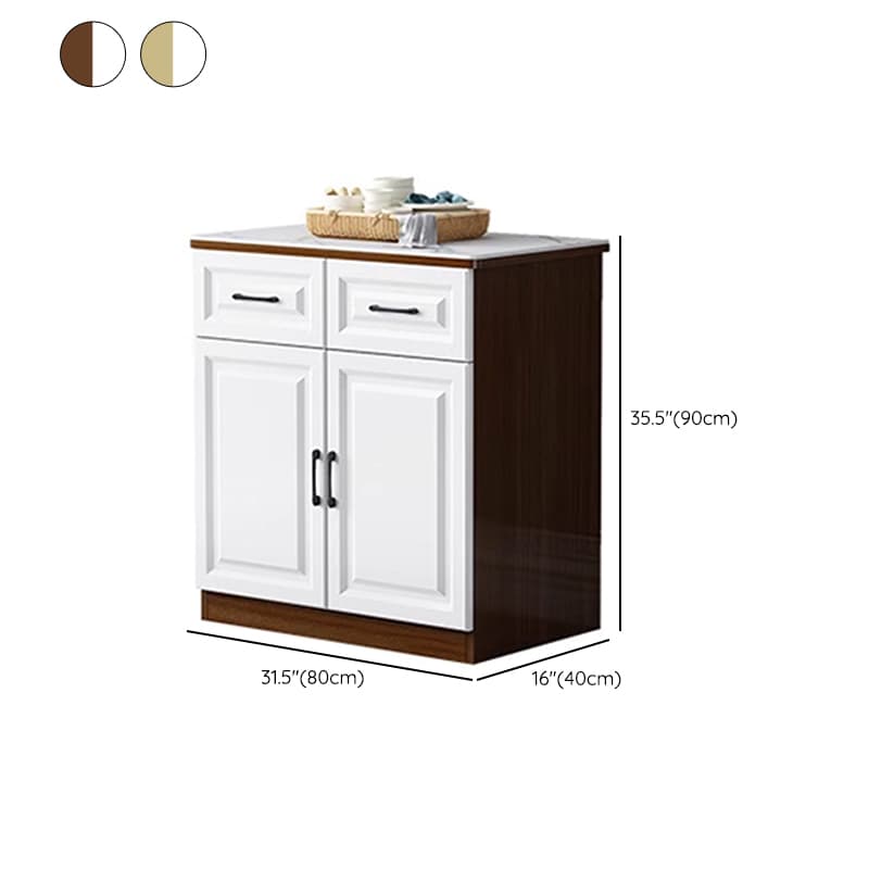 Natural Finish/Light Wood/Ashen Wood Floor Sideboard with Countertop and Kitchen Appliance Storage thumbnail 14